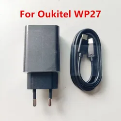 Original New Oukitel WP27 Cell Phone AC Adaptor 33W Travel EU Plug Adapter Wall Charger+Type-C USB Cable Line