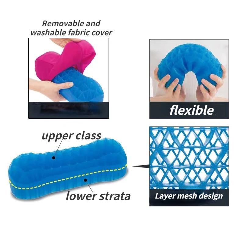 Neck Roll Pillow for Sleeping Round Neck Support Pillows with Mesh Removable Washable Cover Pillow for Pain Relief