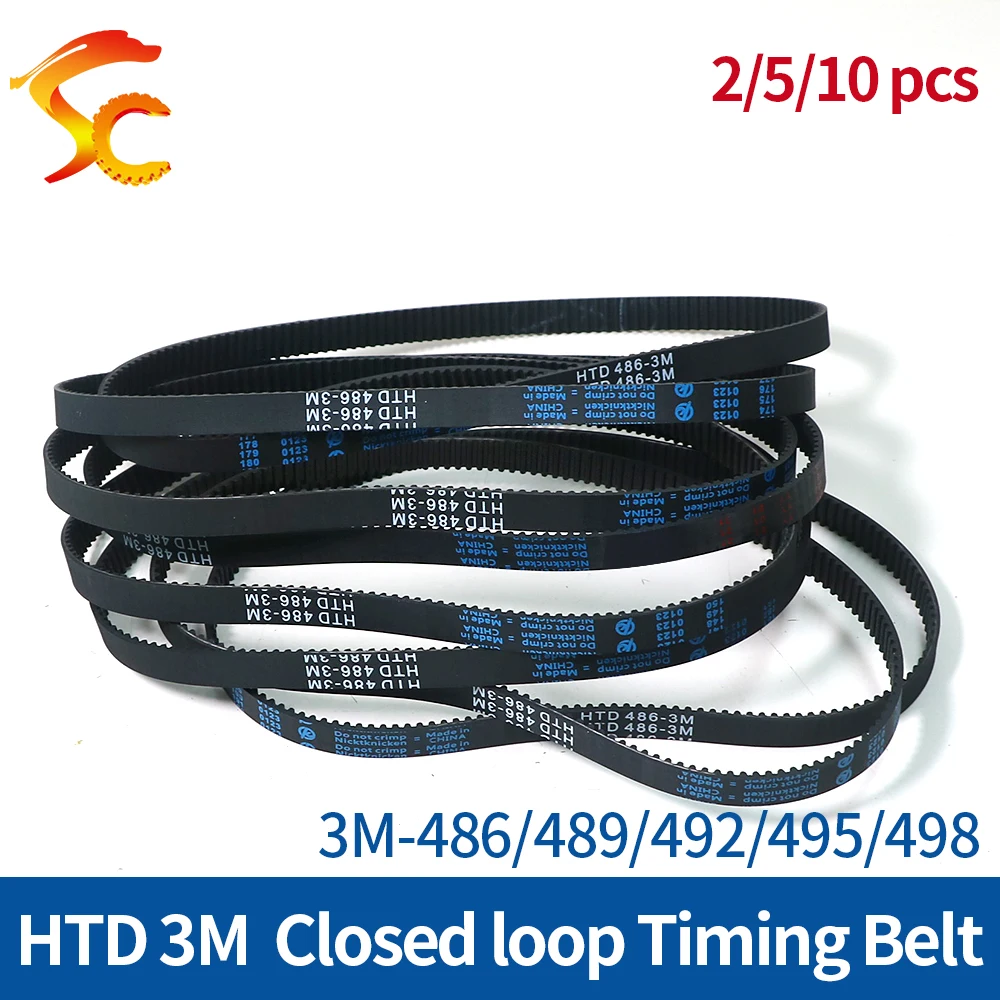 

3D printers HTD3M Timing Belt length 486/489/492/495/498mm closed loop rubber Belt width 6/10/15mm Free Shipping