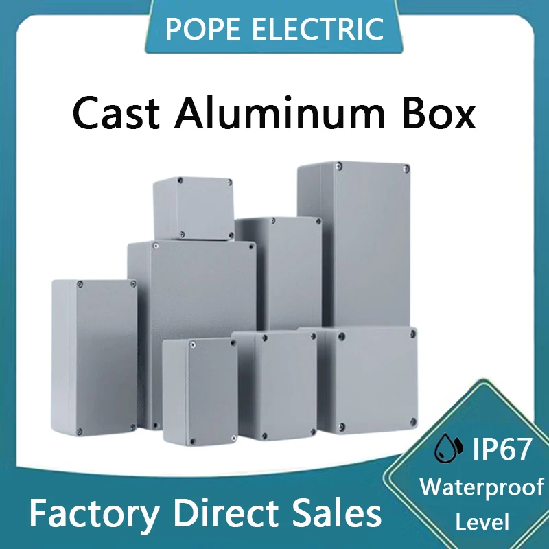 IP67 Waterproof Metal Box Outdoor High Temperature Resistant Cast Aluminum Box Factory Installation Hole Electrical Junction Box