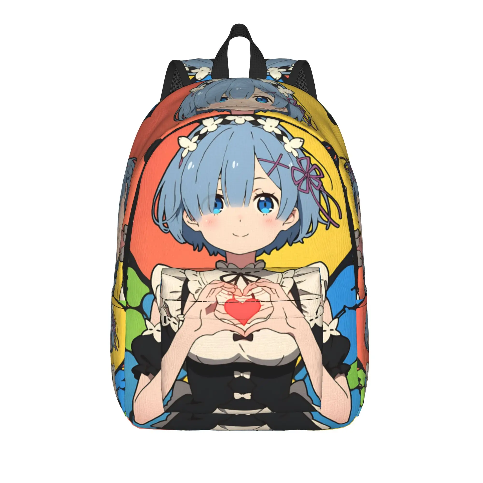 Fashion Re ZERO Anime Rem Backpack  Mochilas Classic High School Large Capacity Rucksack