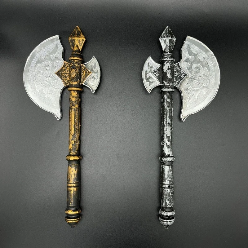 30cm/11.8in Plastics Axe Model Props Cosplay Halloween Game Peripherals Collectible Accessories Ornaments Boy Gifts Outdoor Toys