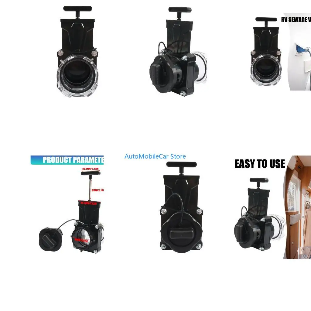 G8TE Weather Resistant Manual Rotating Handle 3 Inch Motorhome Sewage Outlet Valves Easy Installation For Travel Trailers