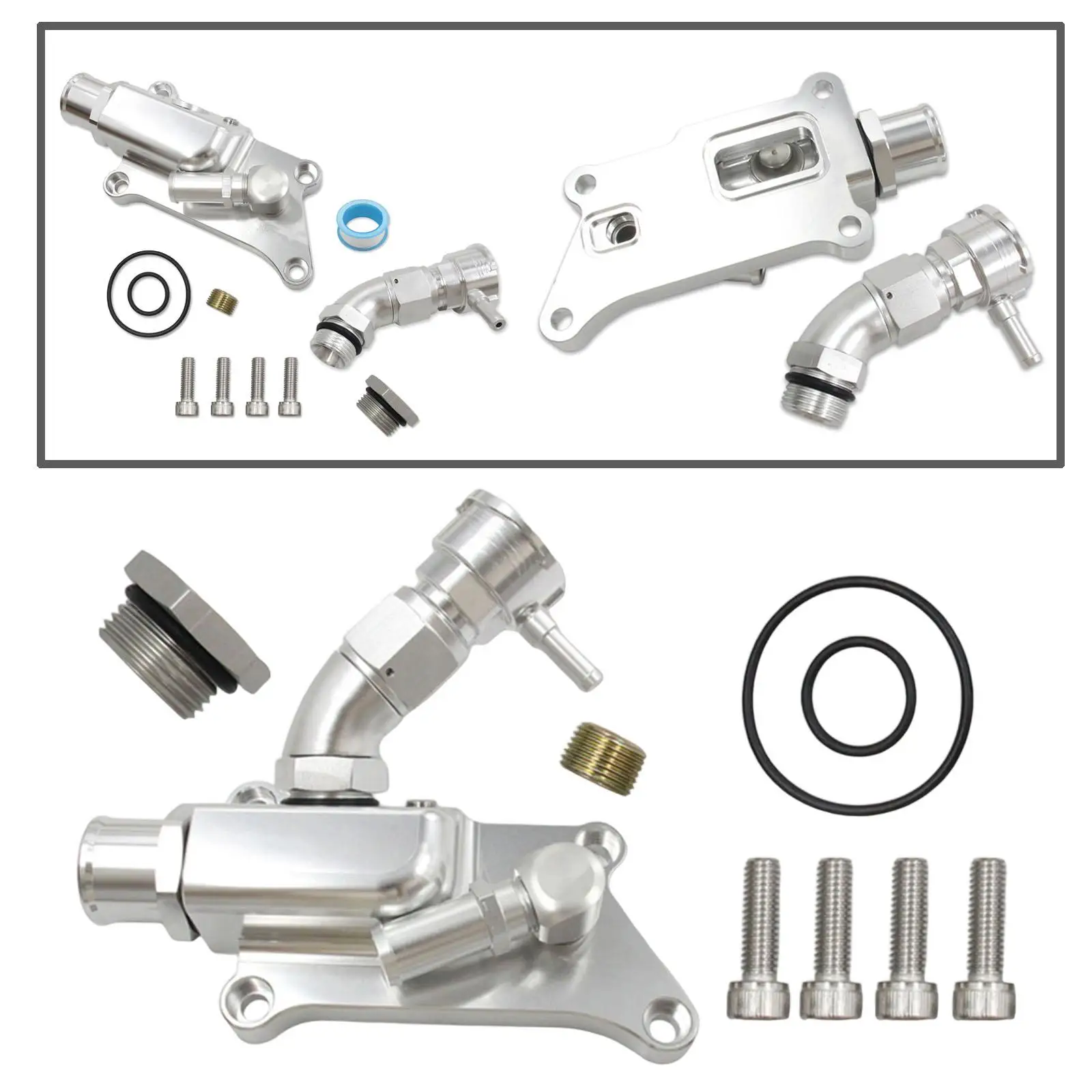 

Upper Coolant Housing Set with Straight Elbow Hose Spare Parts Easy Install Direct Replacement Coolant Case for K20Z3 K24