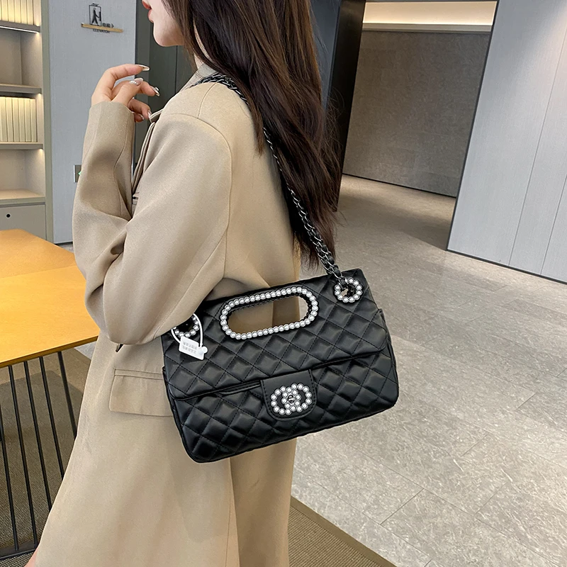 Women\'s Bag Chain Shoulder Bag Luxury Brand Ladies Handbag Large Capacity Famous Designer Crossbody Bag Diamond Decoration Totes