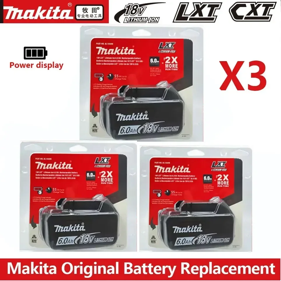 

100% Original Makita 6Ah/5Ah/3Ah for Makita 18V Battery BL1830B BL1850B BL1850 BL1840 BL1860 BL1815 Replacement Lithium Battery