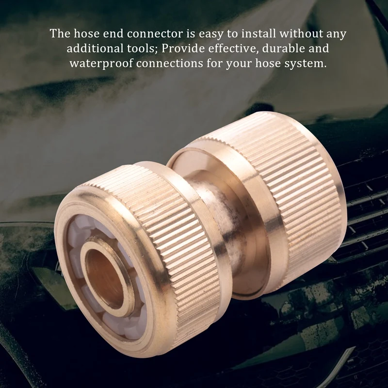 4 Pc Messing Slangconnector Slangaansluiting Einde Snelle Aansluiting 1/2 Inch Slang Pijp Snelkoppeling Voor Tuinieren Thuis Water Geven, Auto Wassen