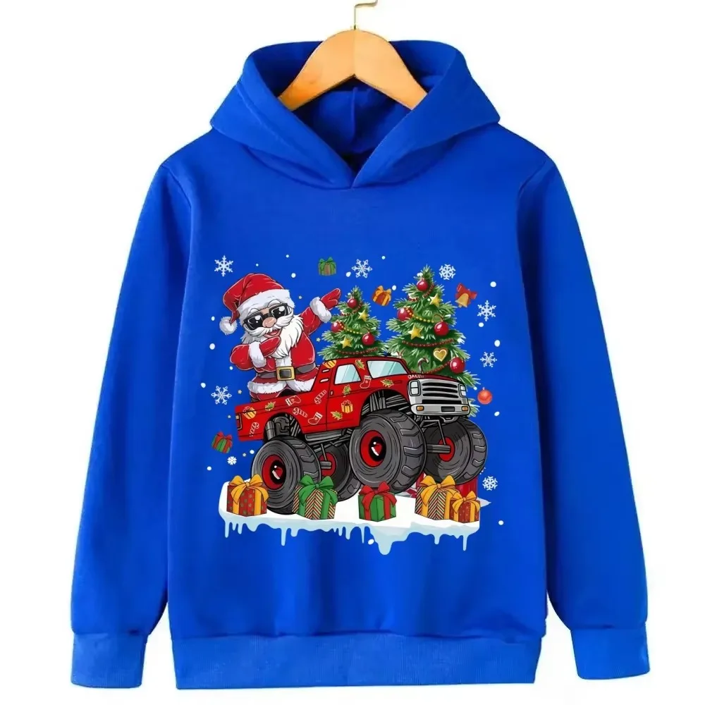 Best-selling children's warm plush hooded sweater - Boys' and girls' Christmas gift, sporty, breathable and warm pullover shirt