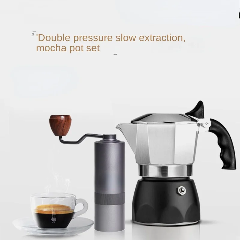 Moka Pot Double Valve Outdoor Imported Hand Made Coffee Maker Sets Electric Ceramic Stove Extra Thick Italian Style