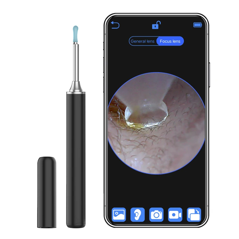 Wireless smart ear canal endoscope500W HD mini camera visual ear picking artifact WiFi multi-function luminous ear mini otoscope