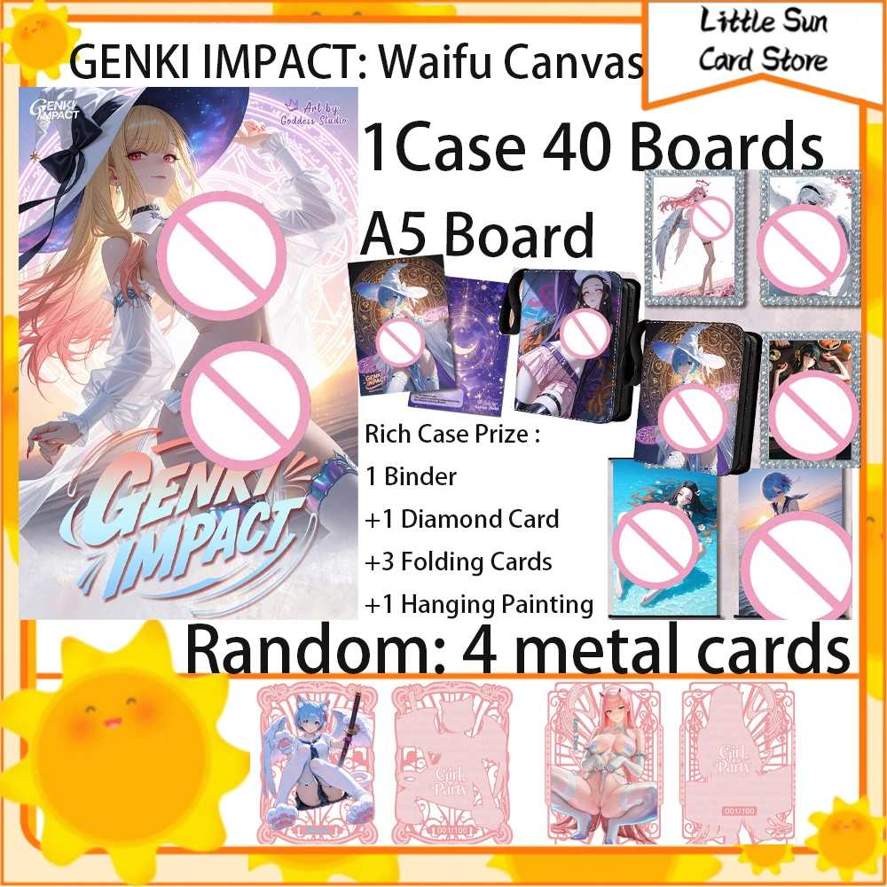 2025New GENKI IMPACT: Waifu Canvas A5 Tableros Waifu Tableros Tarjetas de historia de diosa Wuthering Waves Regalos de pasatiempo para niños