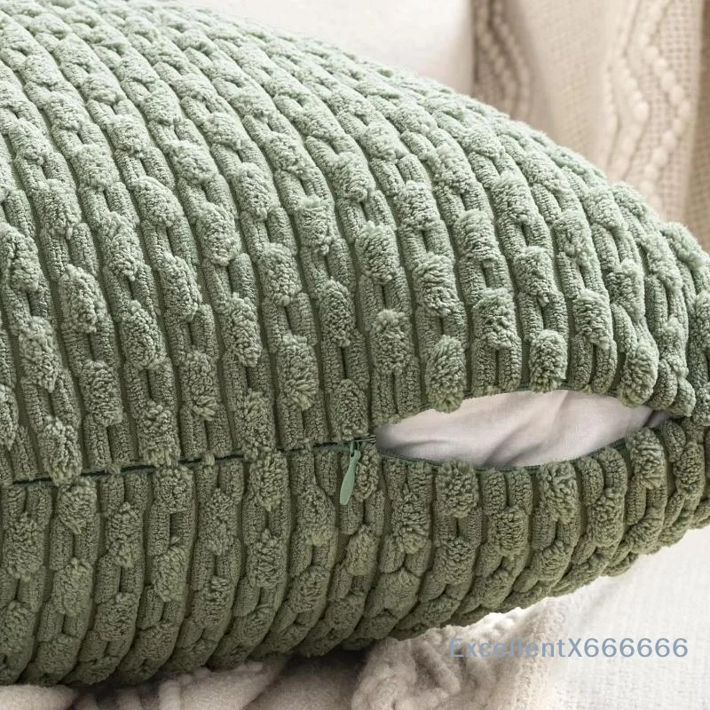 Boho Farmhouse Throw Pillow Covers Modern Nordic Cushion Covers Soft Corduroy (Pillowcases Without Inserts)