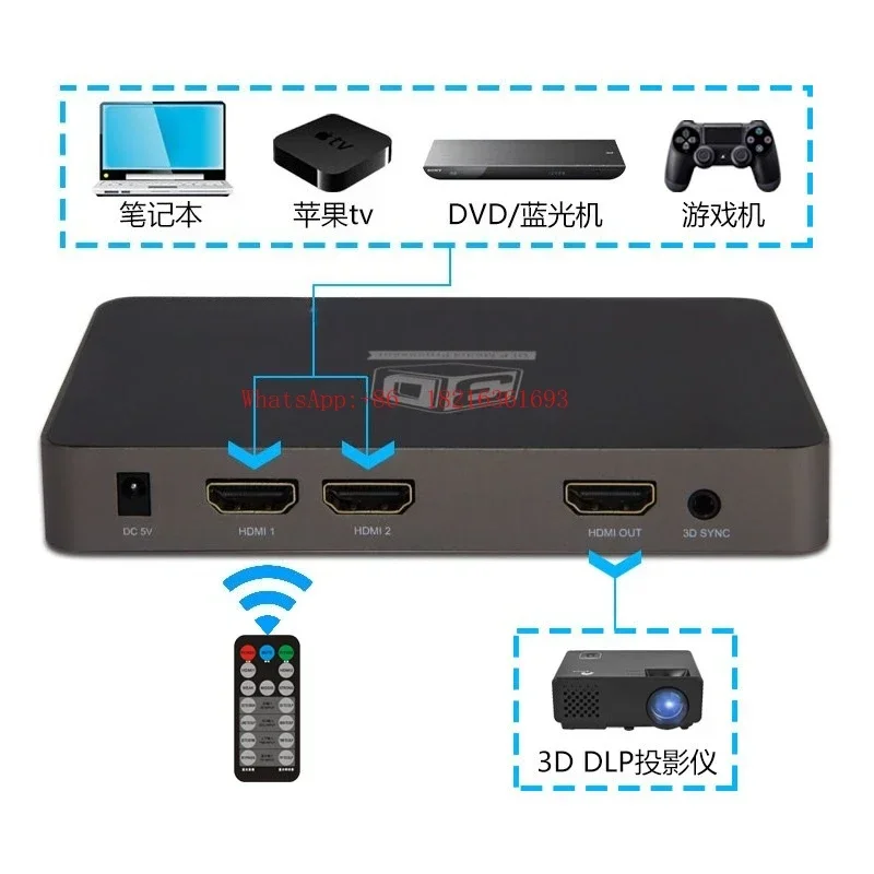 Good2026 High Definition Movie Left And Right Conversion, Converter Projection Frequency Multiplier 720p120HZ Supports Full Fo