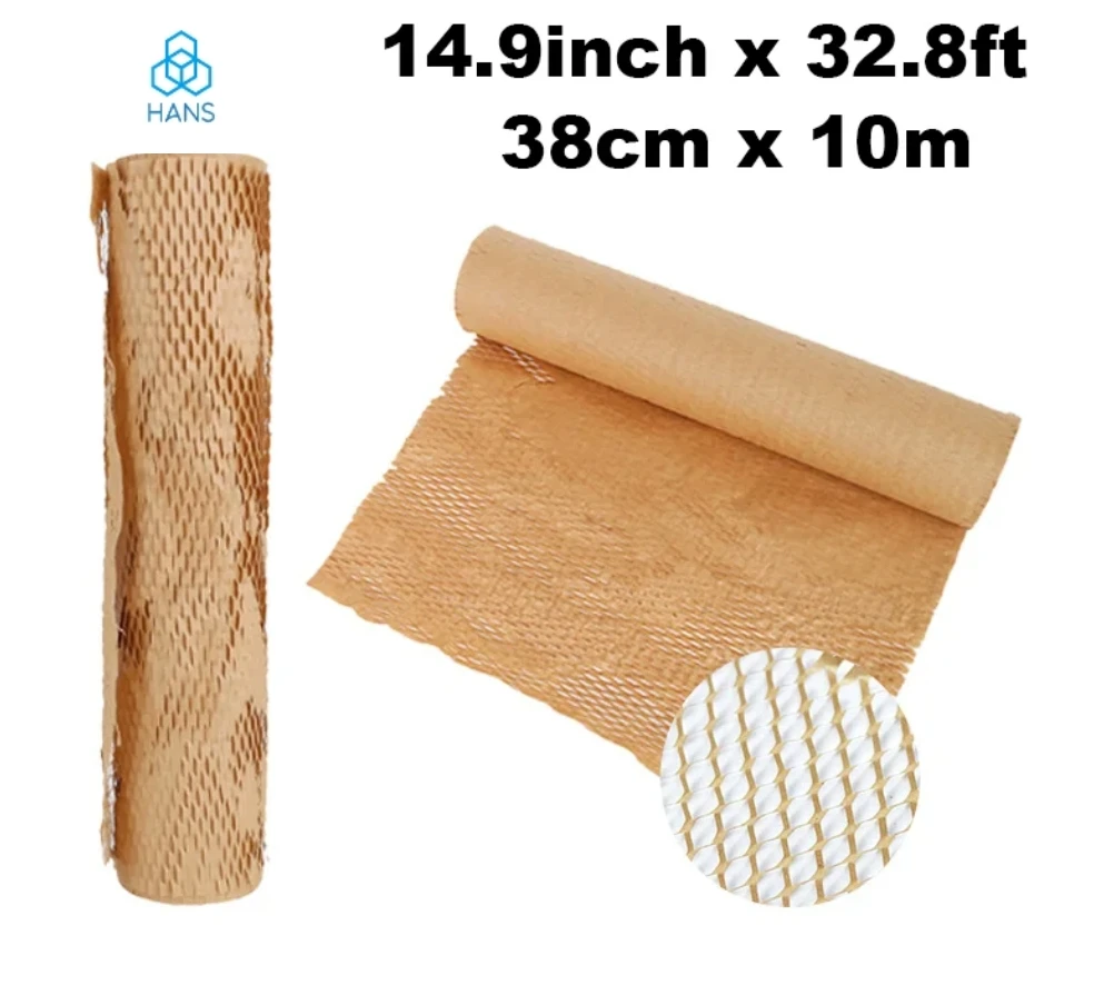 

Hans，Brown Honeycomb Kraft Packing Paper for Shipping Cushioning Packing Paper Moving Supplies Honeycomb Kraft Paper