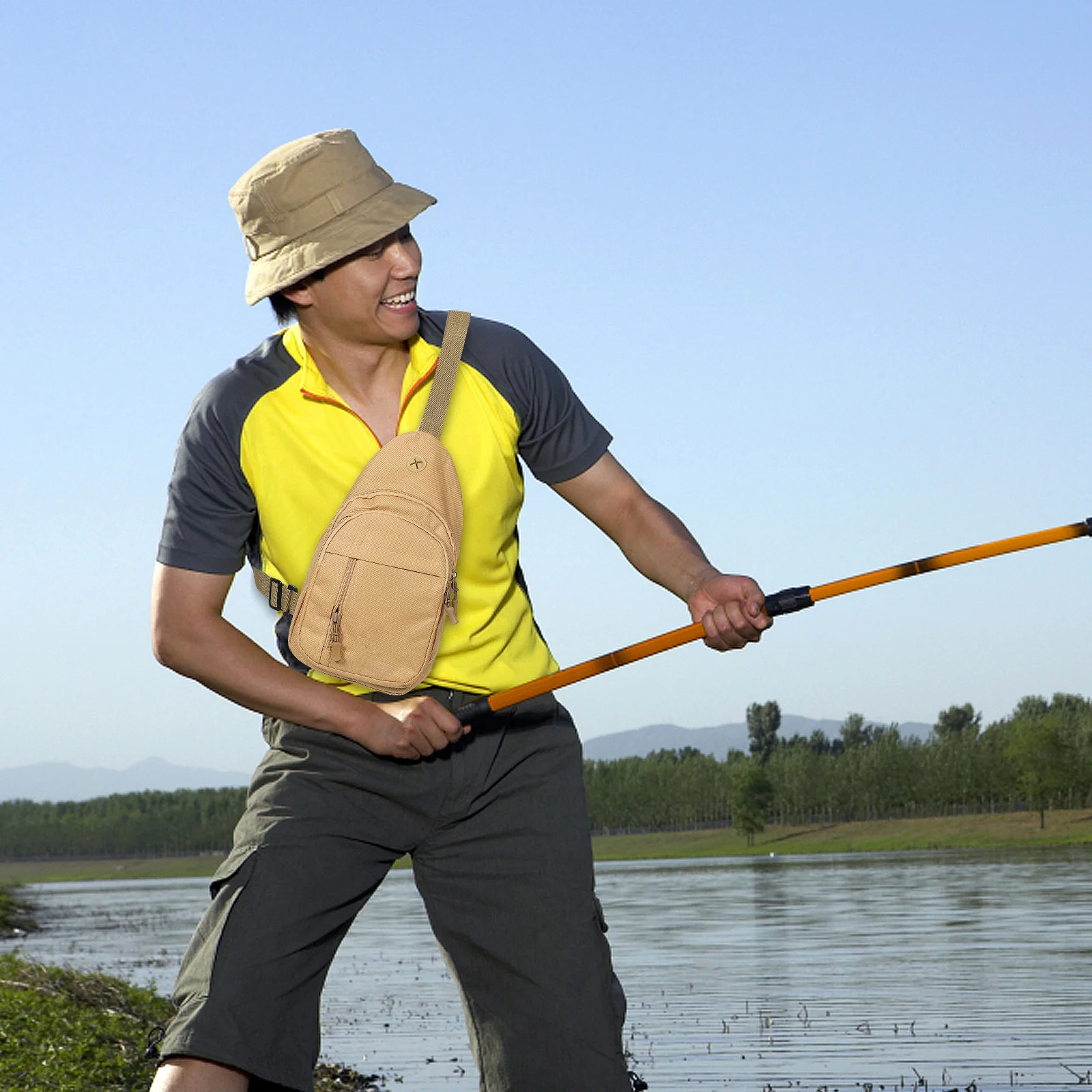 حقيبة صدر الصيد متعددة الوظائف مقاومة للماء للمشي لمسافات طويلة في الهواء الطلق والجري ومنظم أدوات الصيد خفيف الوزن #1