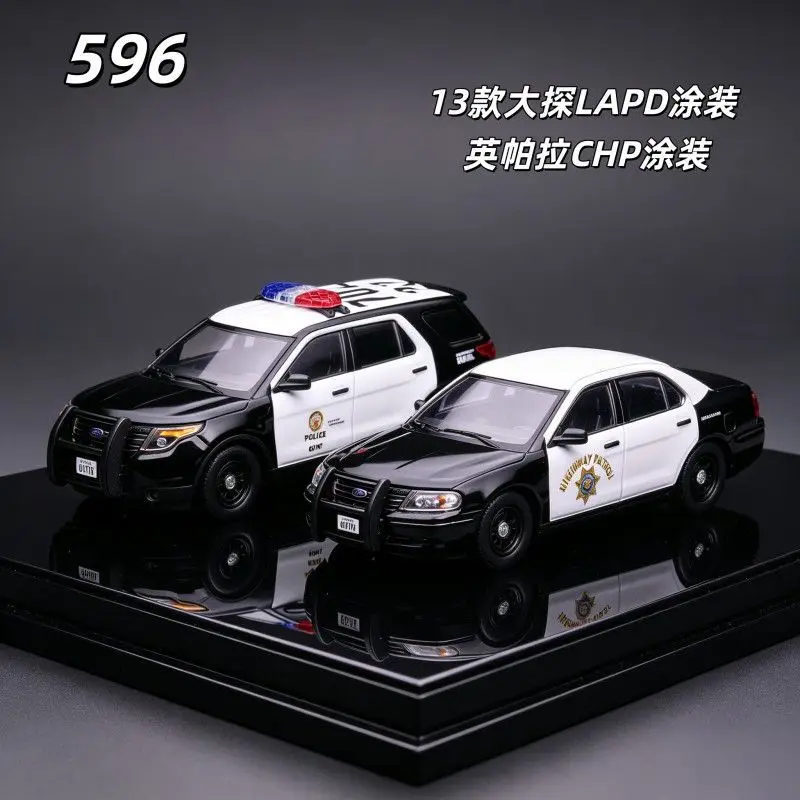 596 1/64 Ford Explorer LAPD & Chevrolet Impala CHP Police Diecast Car Model Alloy Simulation Collection Toy Gift For Boys