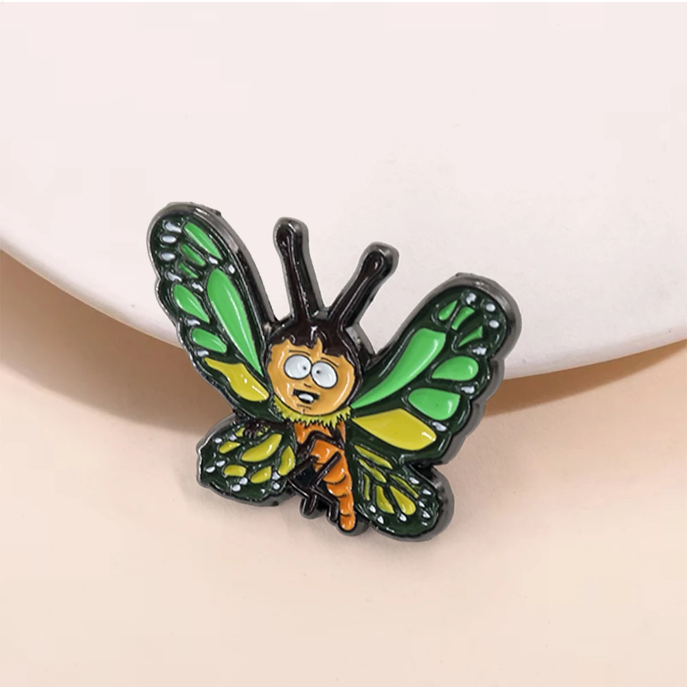 Funny Adult Badge Facial Butterfly Brooch Cartoon Creative Styling Enamel Pins Interesting Fashion Collar Jewelry Ornament Gift