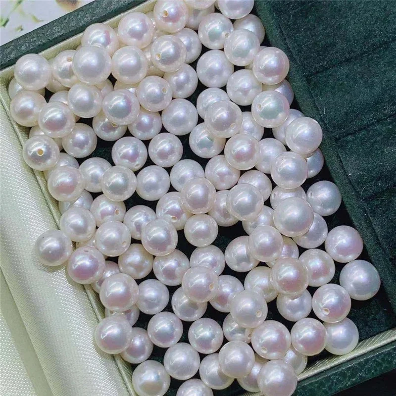 2pair/lot Zhuji Natural White Freshwater Pearls 2-8mm Loose Round Pearls AAAAA Quality High Luster Flawless for Jewelry Making