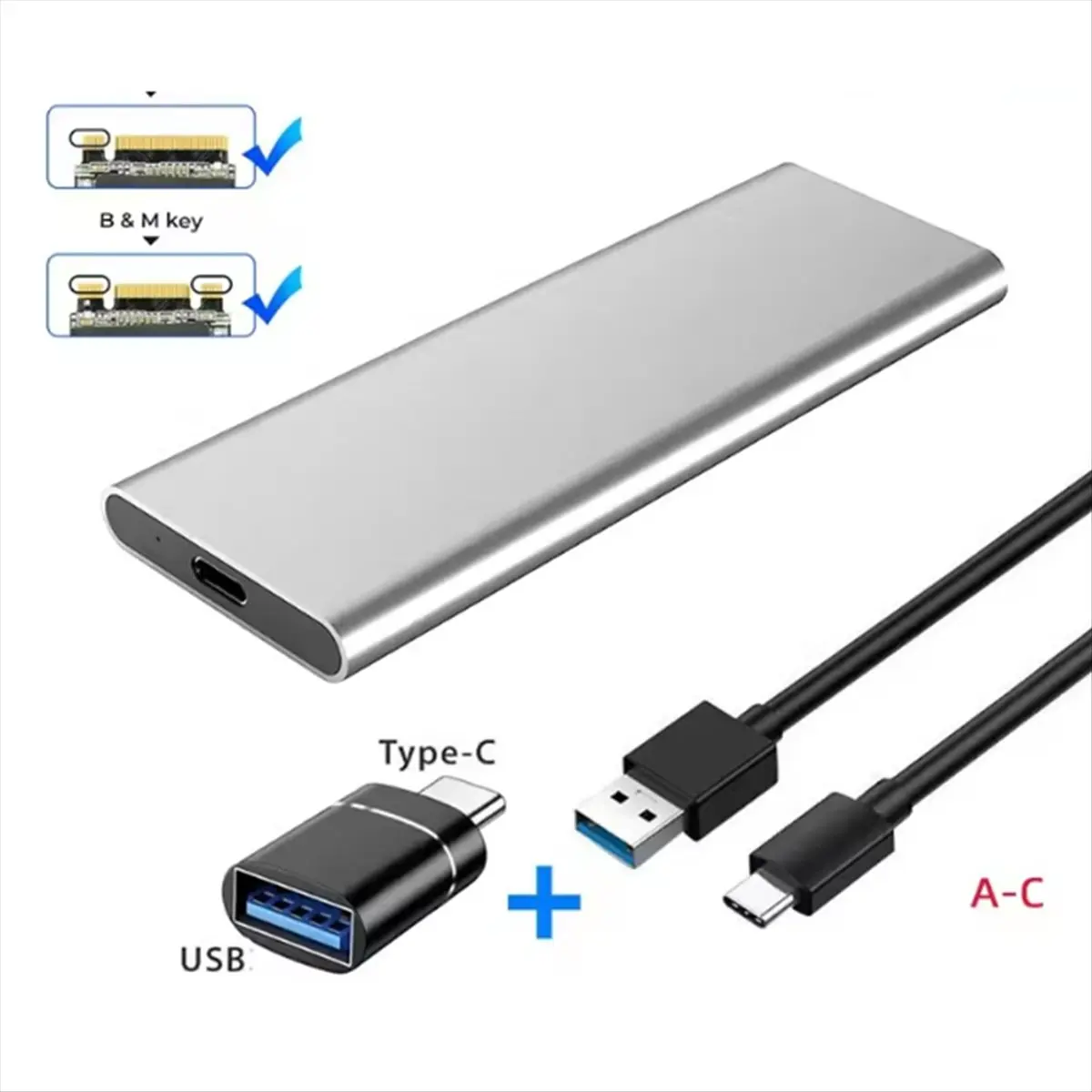 L73A NEW M.2 SATA NGFF SSD Enclosure USB3.1 Type C 5Gbps External Solid State Enclosure Adapter for 2280/2260/2242/2230 SSD