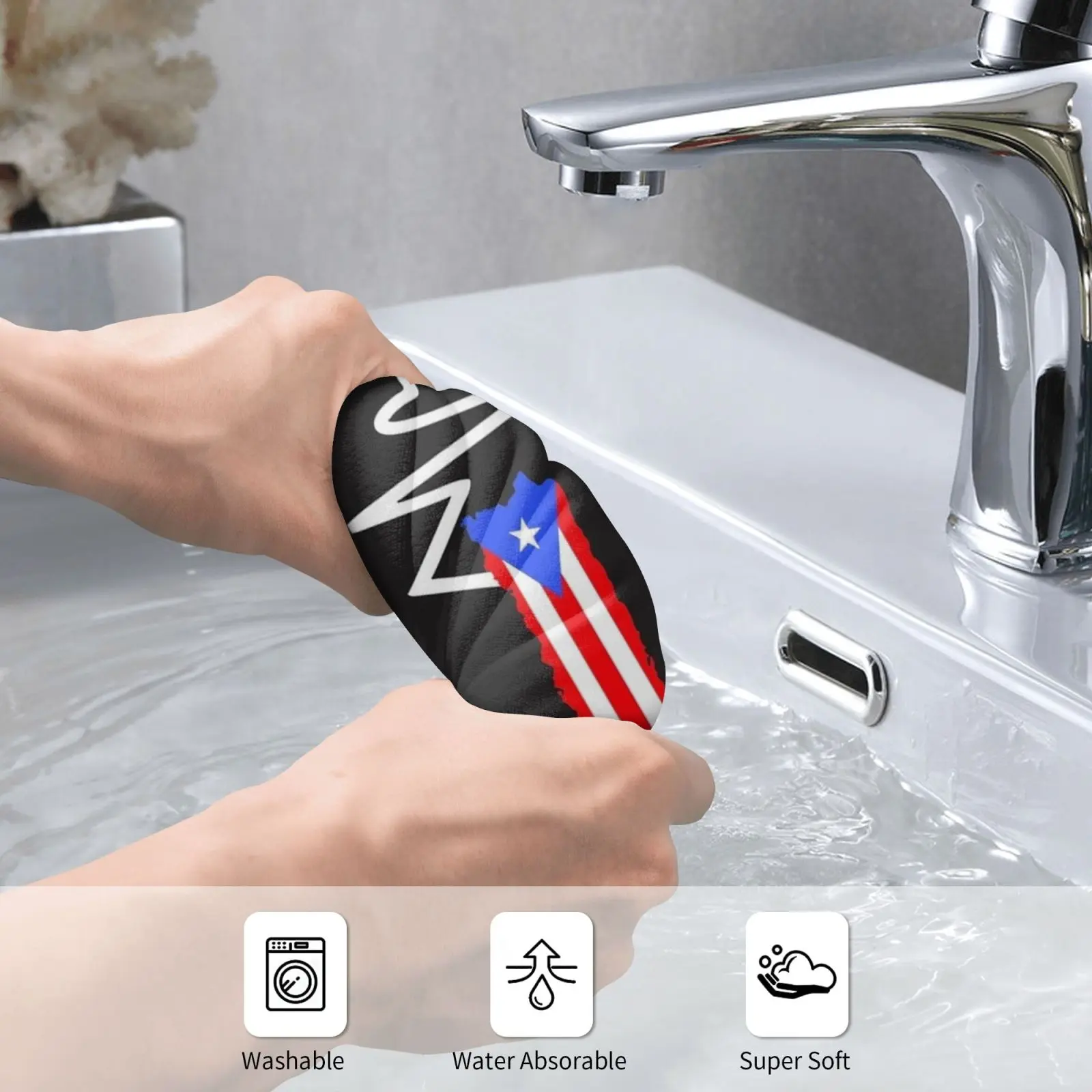 Puerto Rico Flag Heart Boricua Bath Towel Beach Cushion Puerto Rican Heart Beat Boricua Pride Orgullo Taino Mapa