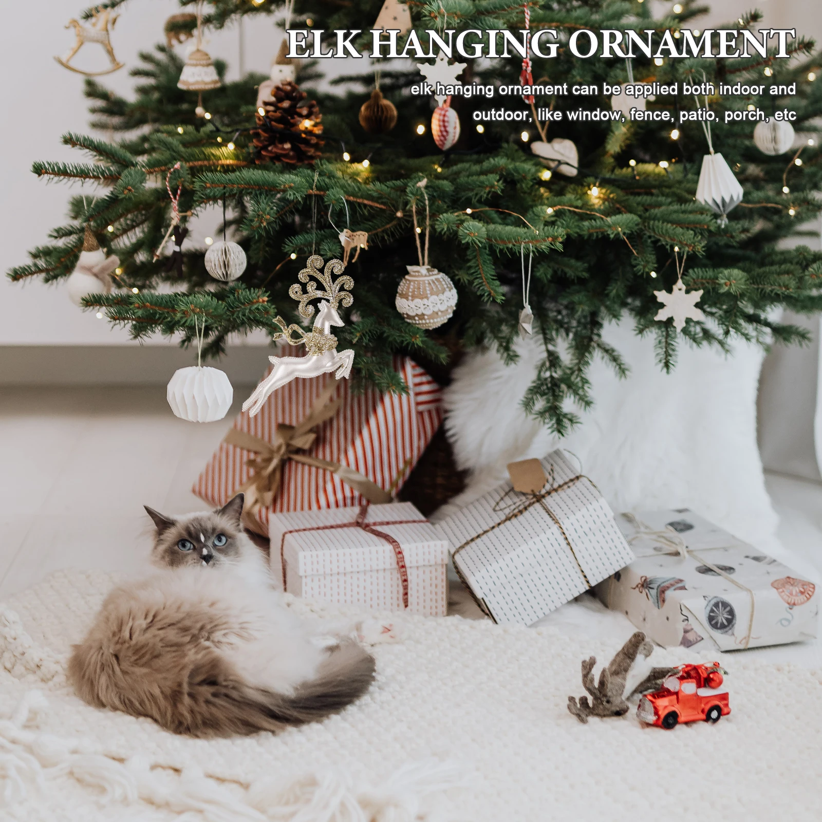 الرنة إِلْكَة عيد الميلاد معلقة حلية شجرة عيد الميلاد قلادة عطلة ديكور حفلات ديكور داخلي عيد الميلاد معلقة الغزلان