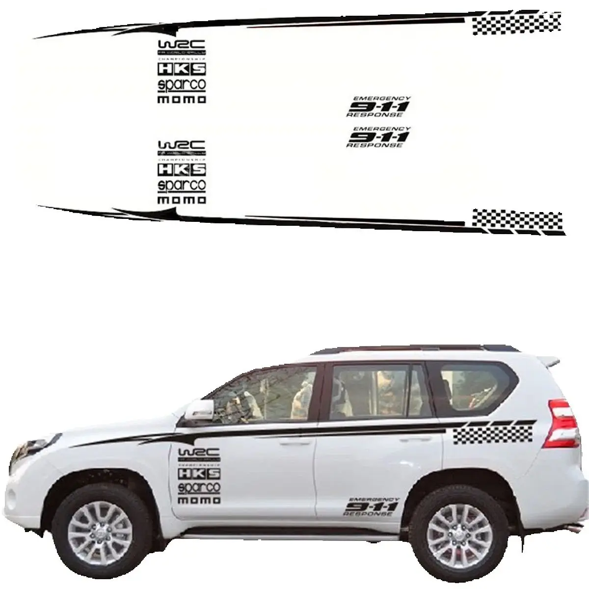 

Black Color Car Side Body Waterproof Vinyl Decal DIY Car Styling Decoration Sticker