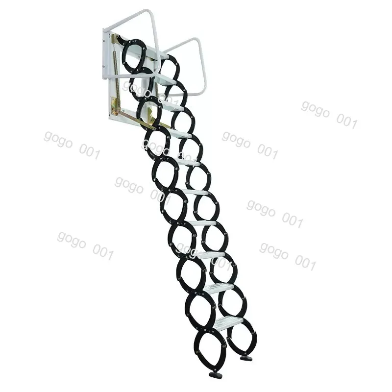 Wall Mounted Telescoping Loft Ladder Foldable Retractable Attic Stairs for Home Outdoor