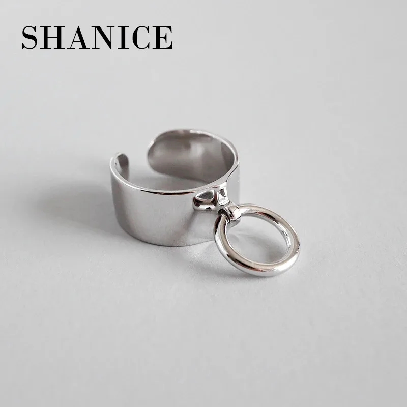 

Charm Trendy S925 Sterling Silver Rings for Women Big Smooth Face Finger Opening Ring Silver S925 Jewelry Cool Punk 2025