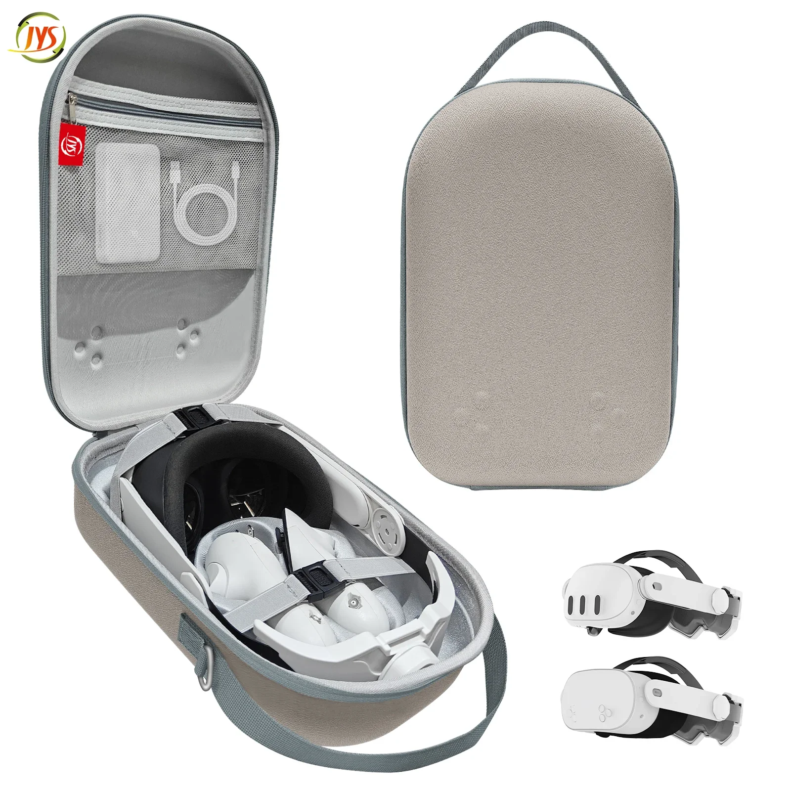 

Protective Organizer Case for Meta Quest 3S Padded Compartments Hard Case Complete Set Storage Anti Drop for VR Headset