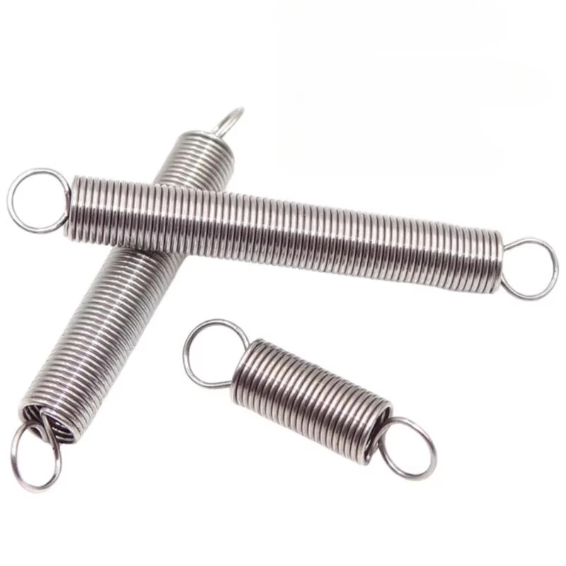 0.5/0.6mm wire diameter 304 stainless steel closed end tension spring circular ring double hook ring size spring customization