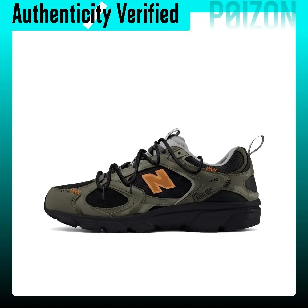 New Balance 408 Casual Shoes Unisex Low-top Army Green Black Orange Color Block ML408GA(Team1027-)