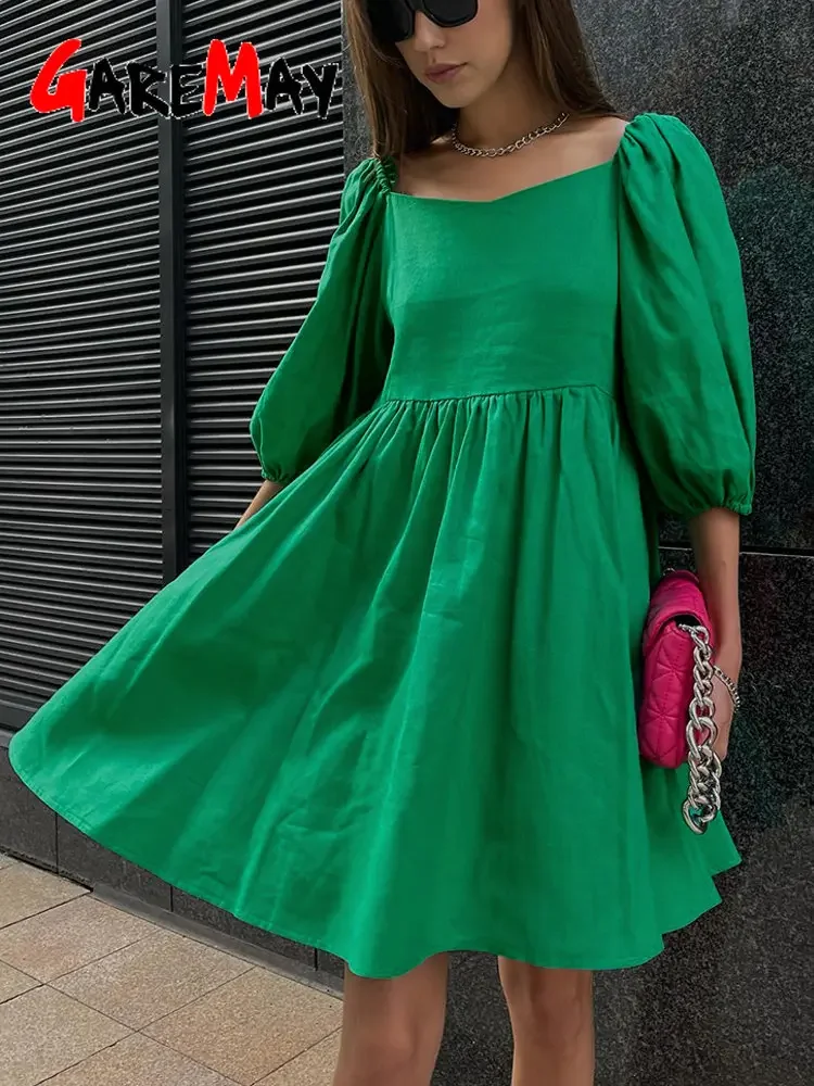 Women's Summer Dress White Elegant 100% Cotton Casual Dresses Short Sleeve Ruffle A-line Mini Green Dress for Women 2025 New Hit - AliExpress 200000345 Women's Summer Dress White Elegant 100% Cotton Casual Dresses Short Sleeve Ruffle A-line Mini Green Dress for Women 2025 New Hit - AliExpress 200000345