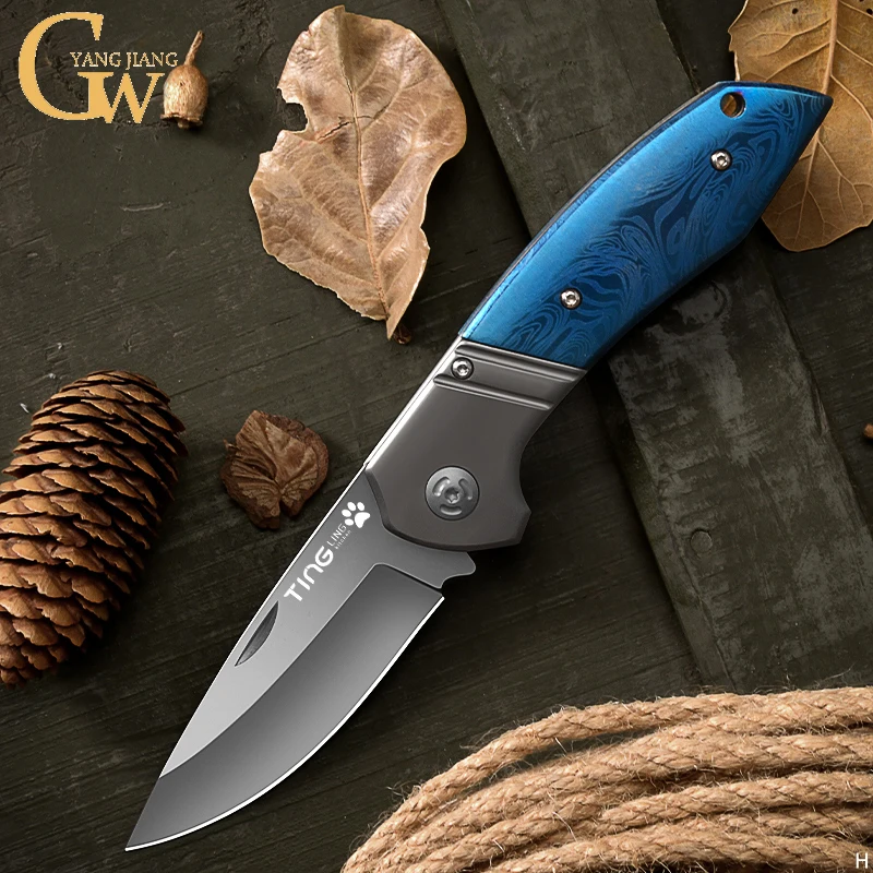 Portable folding knife multi-function knife outdoor camping folding knife fruit knife FX9195