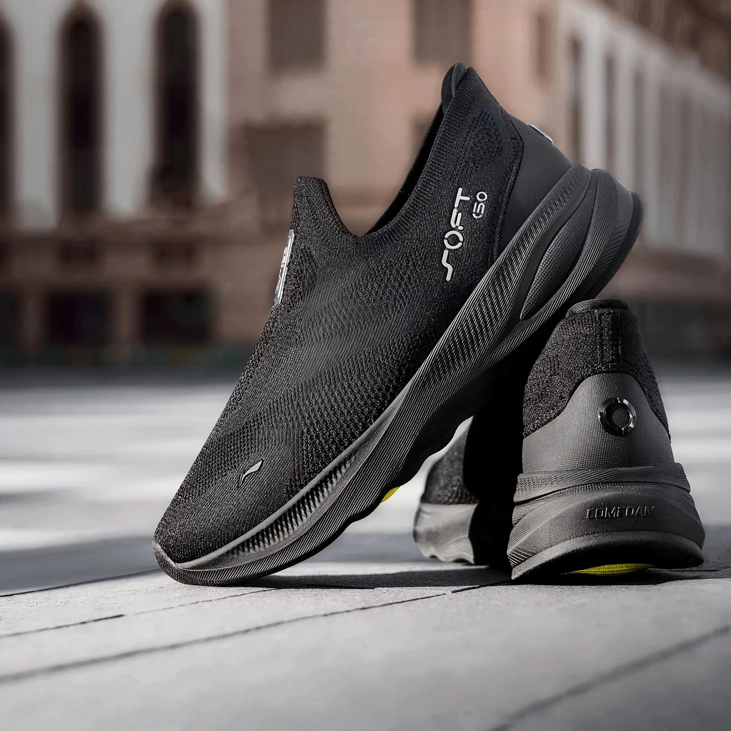 

LI-NING мужские кроссовки SOFT GO 2, вязаная прогулочная обувь, мягкие повседневные спортивные кроссовки для бега AGLV017