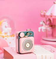 MUZEN B612 Atomic Phonograph Bluetooth Wireless Speaker Lovely Pink  Mao King Retro Portable Mini Metal AI Music Player