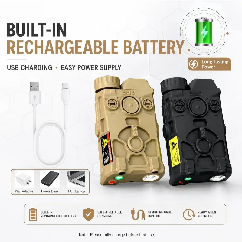 OGL Battery Box & Hand Lamp Combo, Universal 20MM Rail Fit Accessory with Infrared and Green Light Function