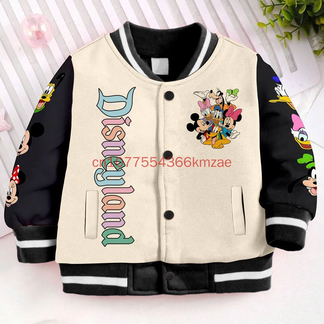 

New Disneyland Mickey Friend Jacket 3d Print Coat Cartoon Kid Streetwear Harajuku Bomber College Jacket