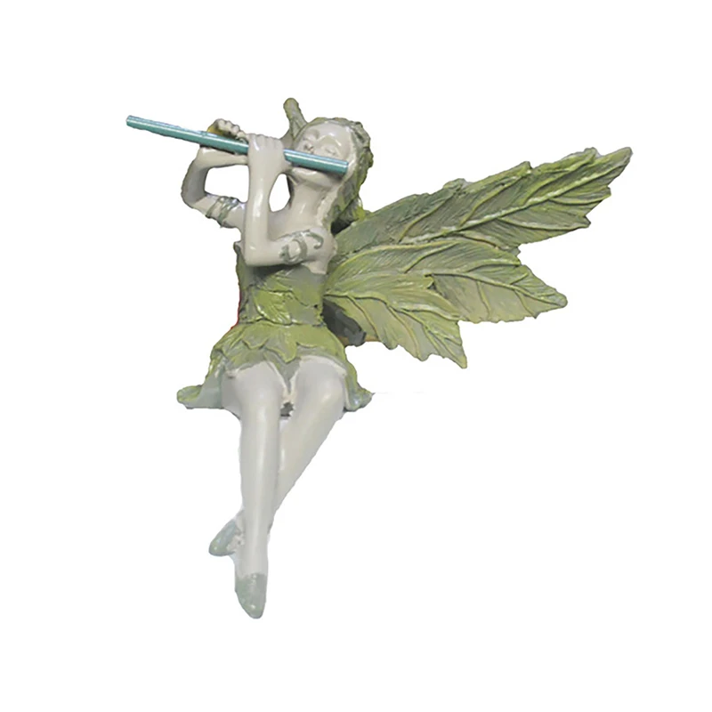 West Wind Fairy Garden Statue Sitting Flower Fiary Guardian Angel Figure decorazione esterna Tree Yard Winged Fairy Sculpture