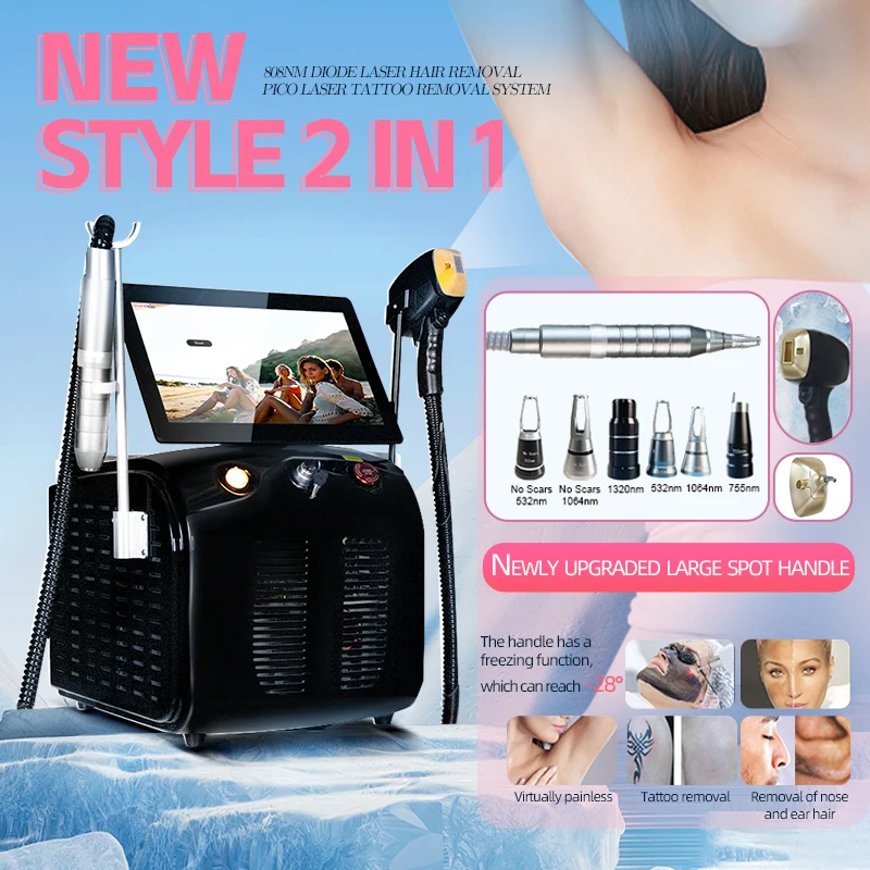 

808 Diode Laser Hair Removal Machine: 2025 4-Wave, Painless, Permanent, Portable 4000W Device - Alma Soprano Titanium.