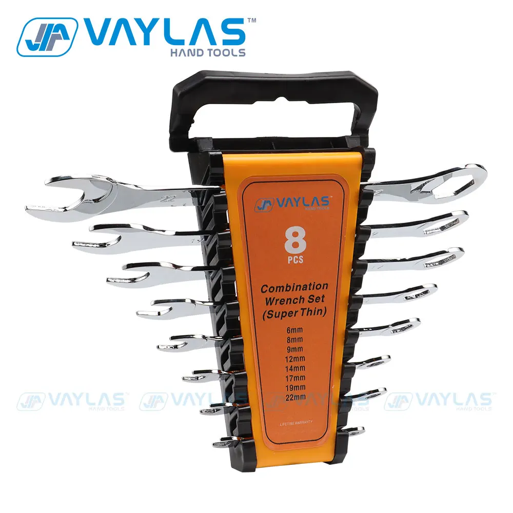 Imagem -06 - Combinação Super-fina Chave de Soquete de Extremidade Aberta Chave de Cabeça Dupla Ultra-fina Conjunto de Ferramentas Manuais de Reparo Universal 627 mm