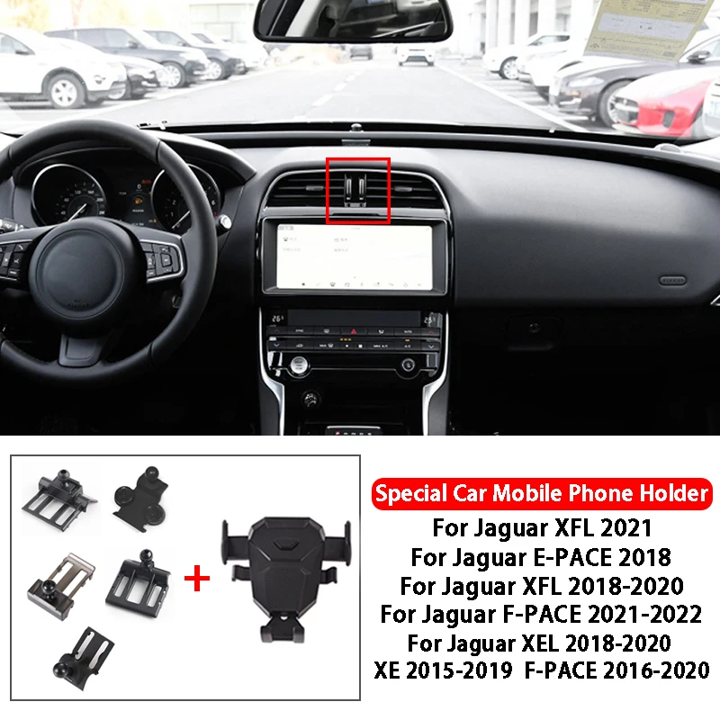 

Car Mobile Phone Holder For Jaguar XFL E-PACE XEL 2015-2022 360 Degree Rotating GPS Special Mount Support Navigation Bracket