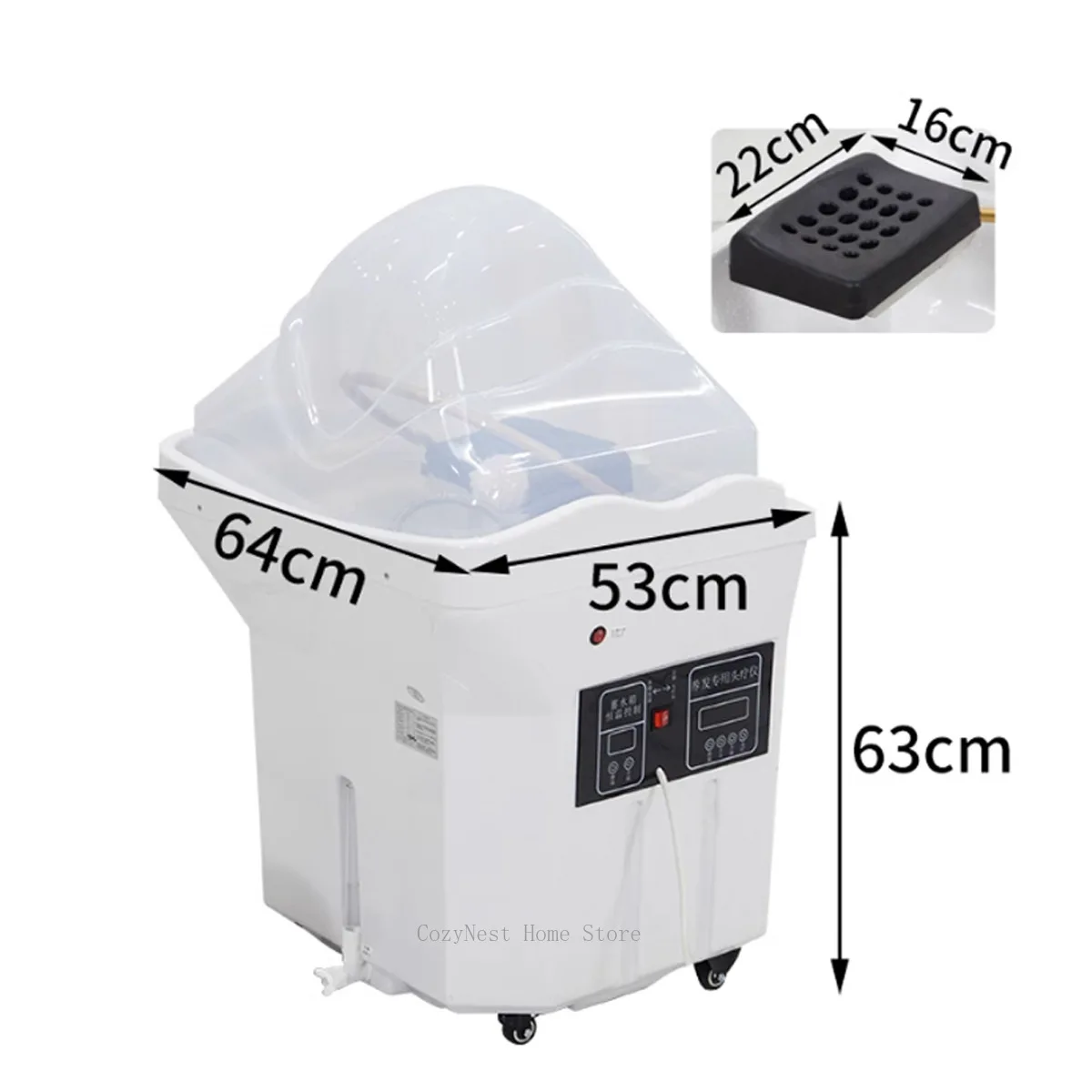 Mobile Shampoo Chair Head Spa Machine Beauty Salon Hair Treatment Steam Water Circulation Washing Basin Without Connecting Pipe