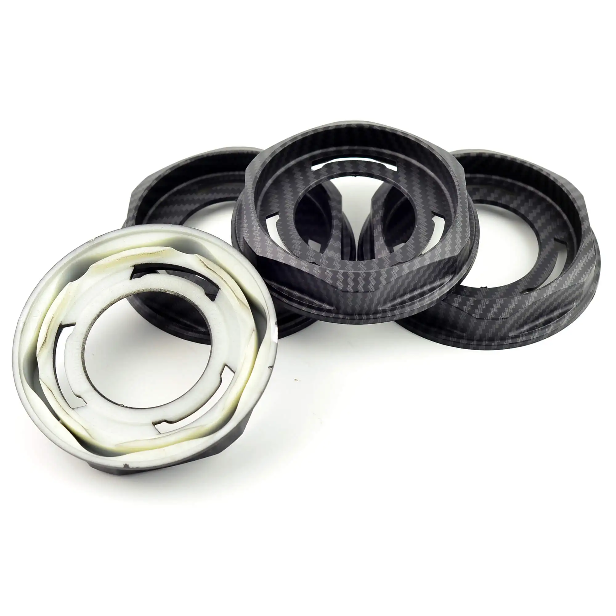 4pcs 102mm Carbon Fiber Wheel Center Cap Hex Nut for 09.24.206 RS RC RSII Super RS Auto Replacement Parts Interior Accessories