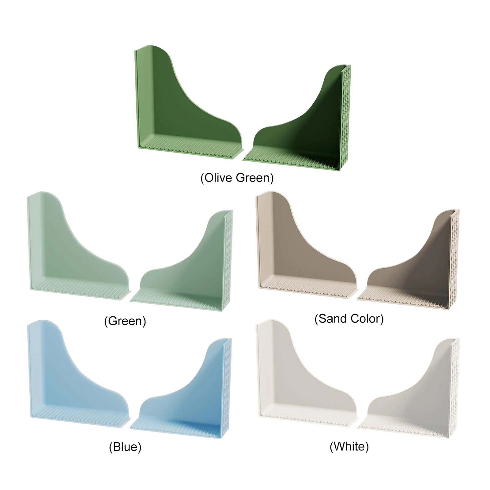 2Pcs Silicone Shower Corner Guards Secure Seal Bathtub Water Baffle One-Piece Design Bath Tub Corner Filler for Home Use