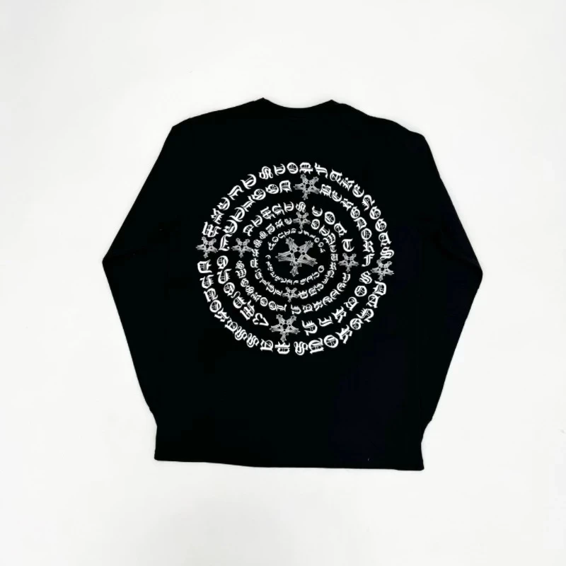 Yvl Style Long Sleeve T-Shirt Cotton Youth Fashion Printed Om Mantra Loose Fit Men's Tee for Daily Wear Spring Autumn Season