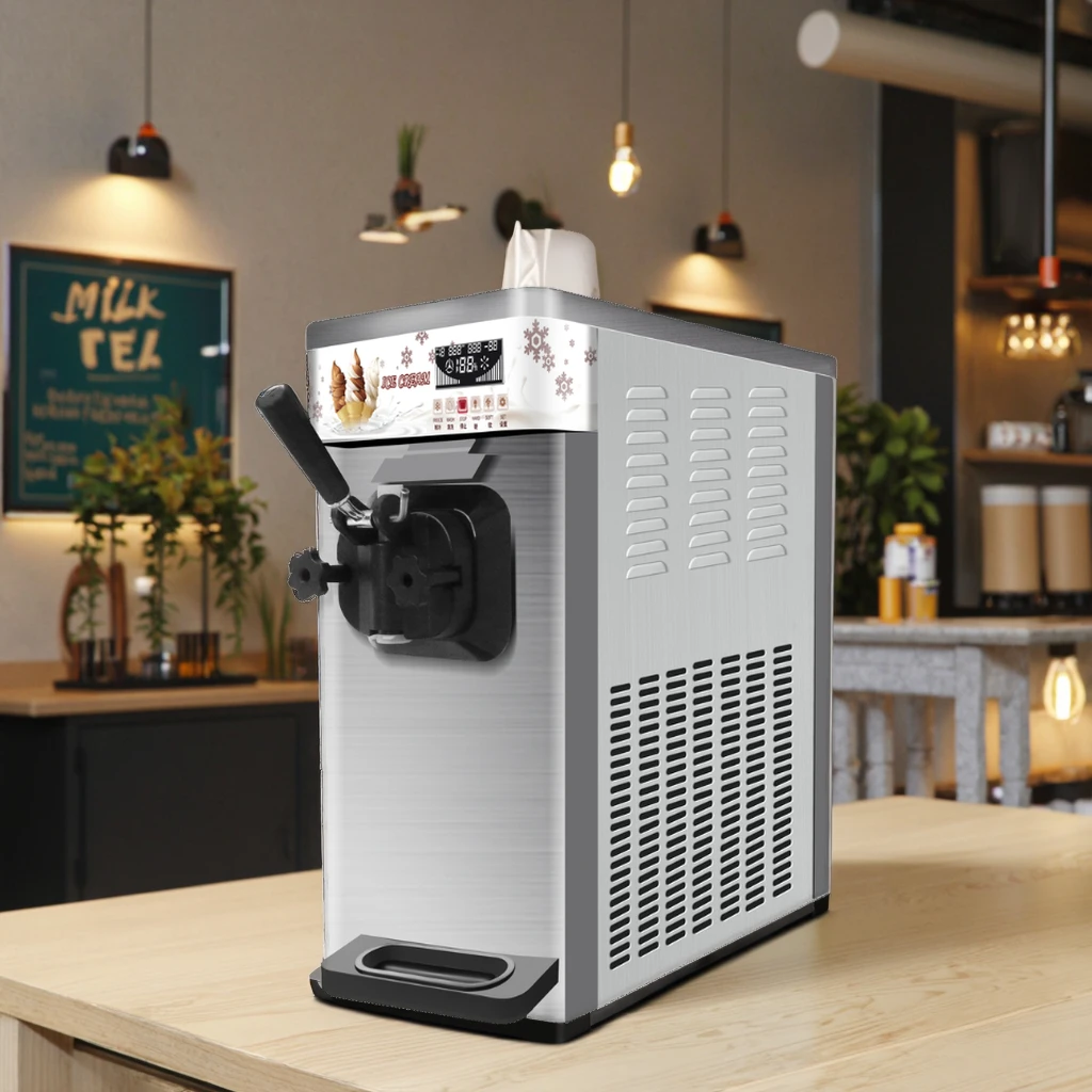 1600W Commercial Table Top Automatic Single Flavor Ice Cream Maker Yogurt Ice Cream Machine