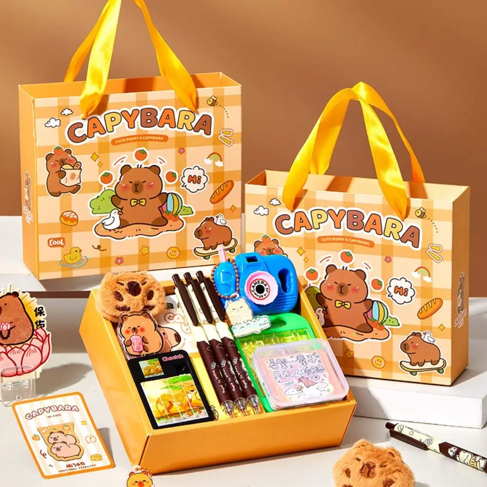 

Cute Playful Capybara Stationery Set Doll Pendant Toys Practical Capybara Gift Box Pen Notebook Panda Gift Box Children
