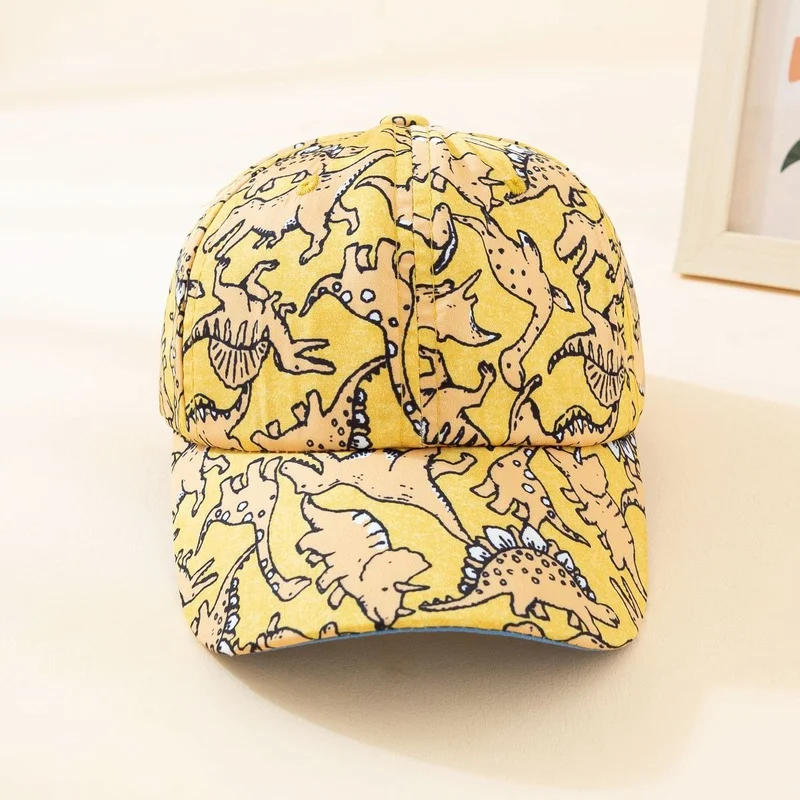 Spring and summer baby baseball cap dinosaur print baseball cap girl boy adjustable children\'s sun hat 6 months-2 years old