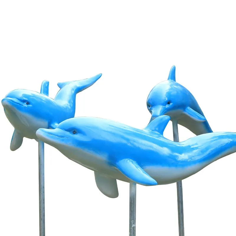 

Simulation Dolphin Sculpture Outdoor Marine Animals Ocean Decoration Hall Beach Resort Theme Exhibition Hall Ornaments