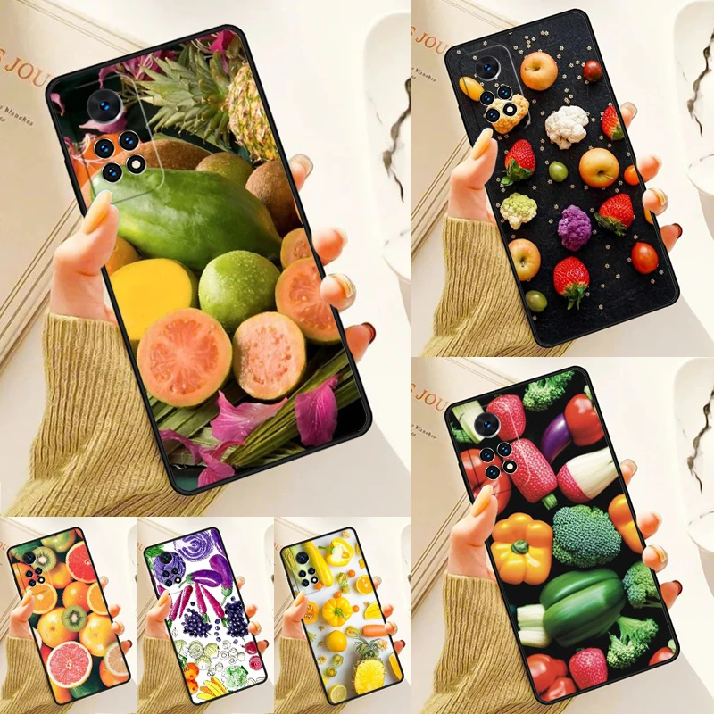 Mixed Fruits And Vegetables Case For Samsung Galaxy S24 Plus S23 S20 S21FE Lite S22 Ultra Note 20 S8 S9 S10 Phone Coque